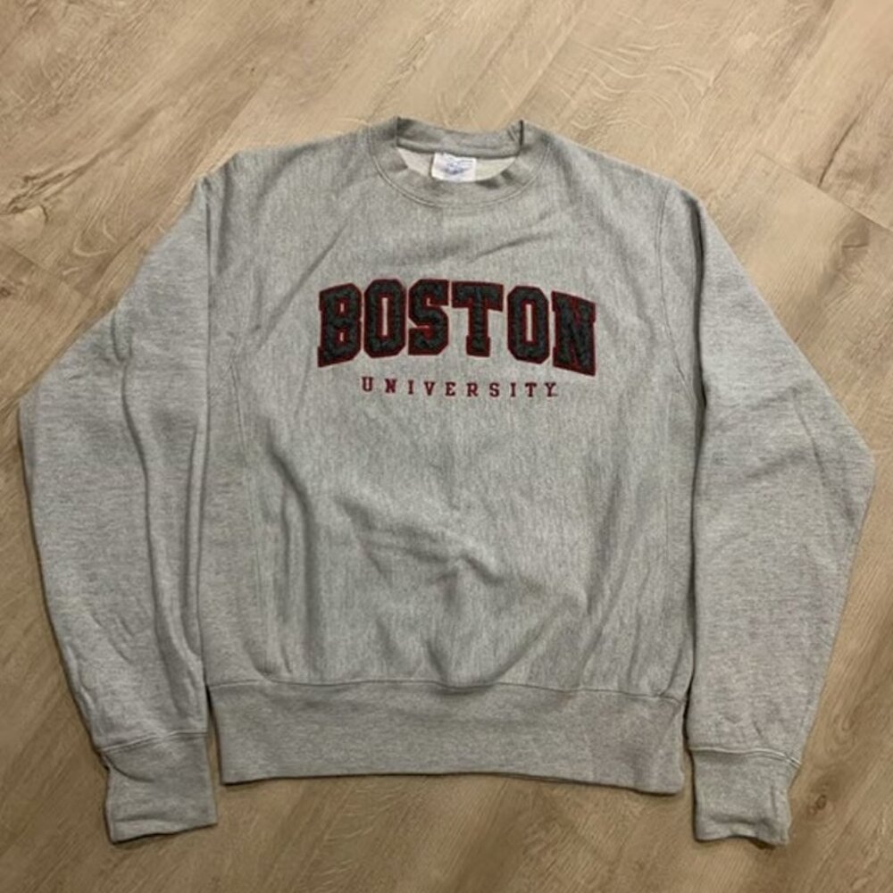 Champion Reverse Weave Boston University Crewneck Sweatshirt Men's Small S Gray
